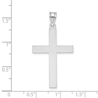14k White Gold Polished Cross Pendant XWR36