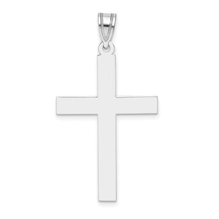 14k White Gold Polished Cross Pendant XWR36