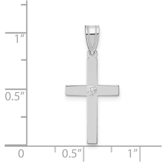 14k White Gold .01ctw Diamond Cross Pendant XWR37