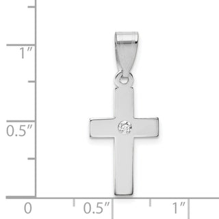 14k White Gold .01ctw Diamond Cross Pendant XWR38