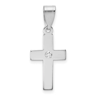 14k White Gold .01ctw Diamond Cross Pendant XWR38