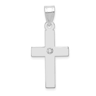14k White Gold .02ctw Diamond Cross Pendant XWR39