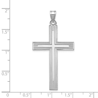 14k White Gold Solid Cross Pendant XWR4