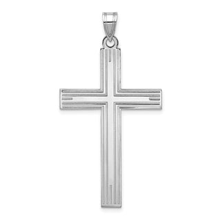 14k White Gold Solid Cross Pendant XWR4