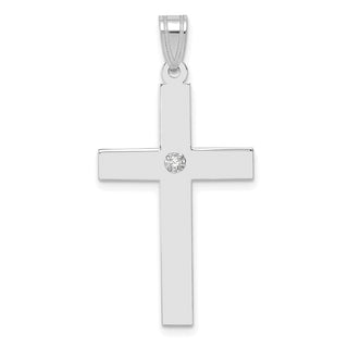 14k White Gold .02ctw Diamond Cross Pendant XWR40
