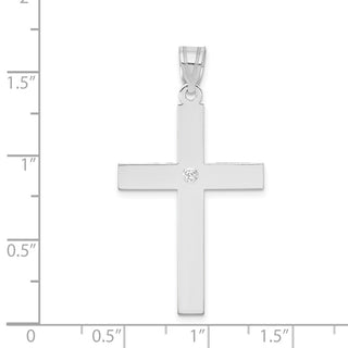14k White Gold .02ctw Diamond Cross Pendant XWR41
