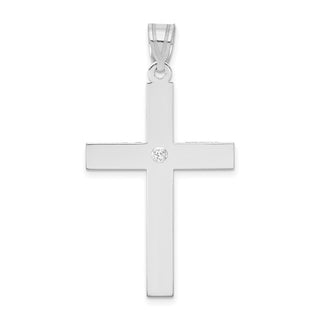 14k White Gold .02ctw Diamond Cross Pendant XWR41