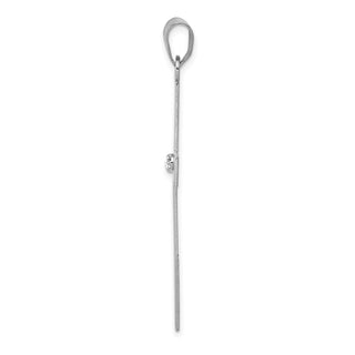 14k White Gold .03ctw Diamond Cross Pendant