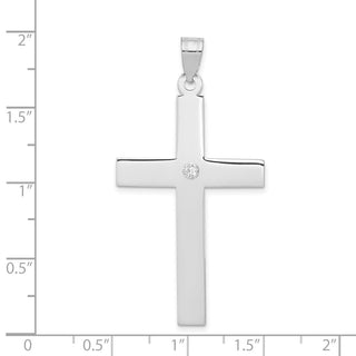 14k White Gold .03ctw Diamond Cross Pendant