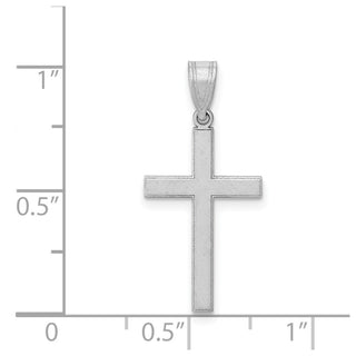 14k White Gold Florentine Latin Cross Pendant XWR9