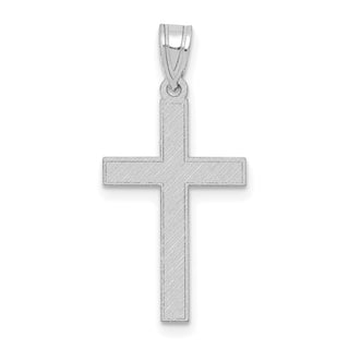 14k White Gold Florentine Latin Cross Pendant XWR9