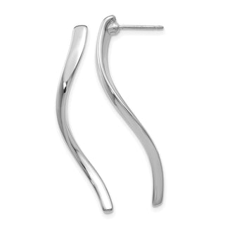 14k White Gold 39mm Long Curled Stud Earrings