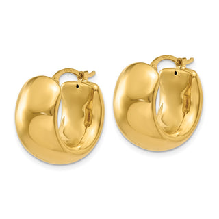 14k Yellow Gold 18mm Wide Puffed Hoop Earrings