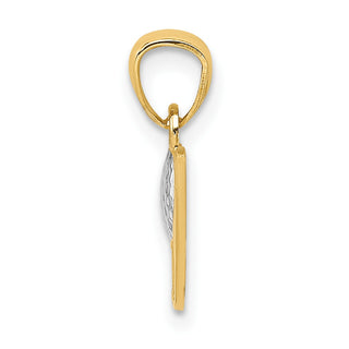 14k Yellow Gold And Rhodium Golf Pendant
