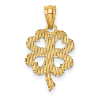 14k Yellow Gold Four Leaf Clover Pendant