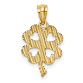 14k Yellow Gold Four Leaf Clover Pendant