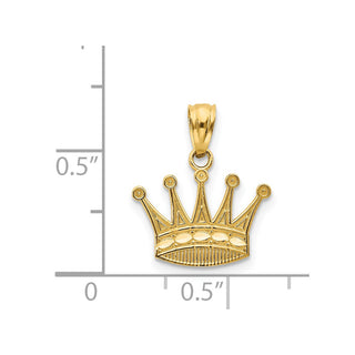 14k Yellow Gold Crown Pendant