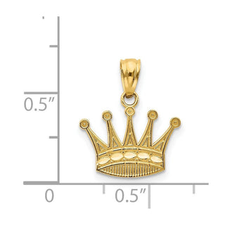 14k Yellow Gold Crown Pendant
