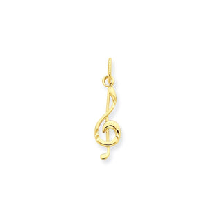 14k Yellow Gold Treble Clef Pendant YC1057