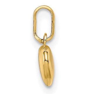14k Yellow Gold Polished 3-D Puffed Heart Charm