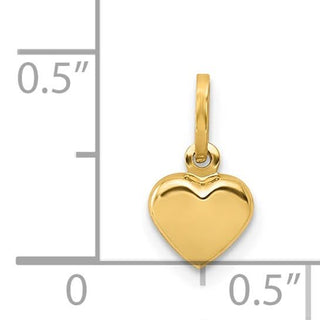 14k Yellow Gold Polished 3-D Puffed Heart Charm