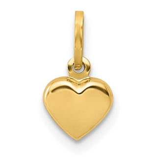 14k Yellow Gold Polished 3-D Puffed Heart Charm