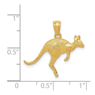 14K Yellow Gold Textured Kangaroo Pendant