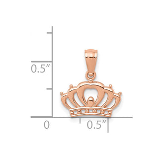 14K Rose Gold Crown Pendant