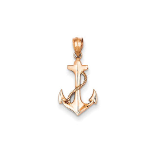 14K Rose Gold Anchor Pendant