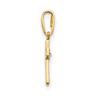 14k Yellow Gold CZ Childrens Cross Pendant YC1126