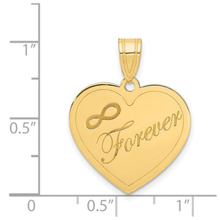 14k Yellow Gold Infinity FOREVER Laser Cut Heart Pendant Heart Pendant
