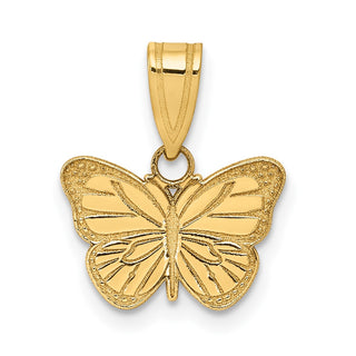 14k Yellow Gold Laser Cut Butterfly Pendant YC1183