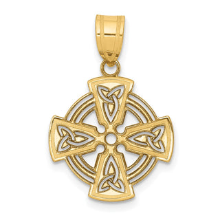 14k Yellow Gold Laser Cut Celtic Cross Pendant YC1206