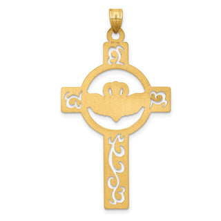 14k Yellow Gold Laser Cut Cross Pendant YC1207