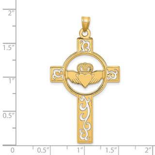 14k Yellow Gold Laser Cut Cross Pendant YC1207