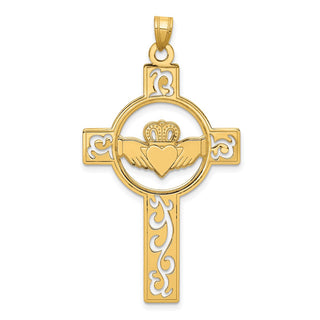 14k Yellow Gold Laser Cut Cross Pendant YC1207