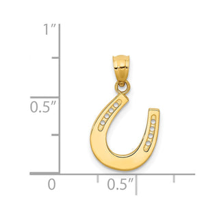 14k Yellow Gold Polished Horseshoe Pendant