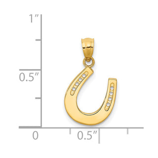 14k Yellow Gold Polished Horseshoe Pendant