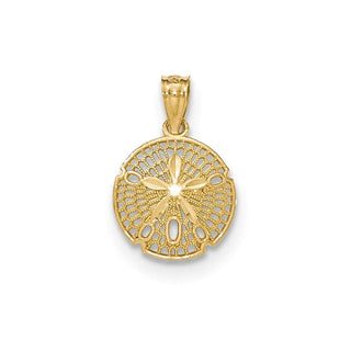 14k Yellow Gold Polished Filigree Sand Dollar Pendant