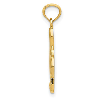 14k Yellow Gold Polished Treble Clef Pendant YC1261