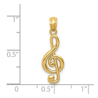 14k Yellow Gold Polished Treble Clef Pendant YC1261