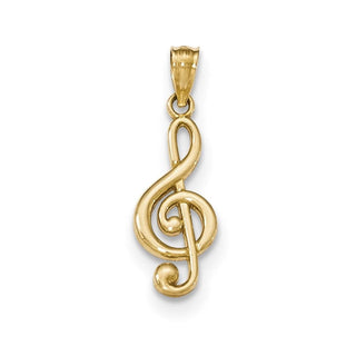 14k Yellow Gold Polished Treble Clef Pendant YC1261