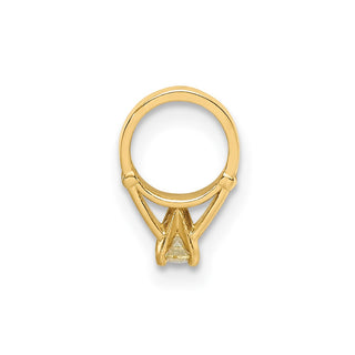14k Yellow Gold 3D Ring with Yellow CZ Pendant