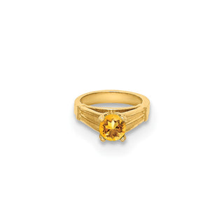 14k Yellow Gold 3D Ring with Yellow CZ Pendant
