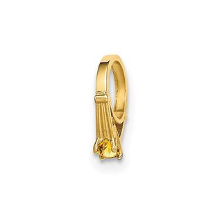 14k Yellow Gold 3D Ring with Yellow CZ Pendant