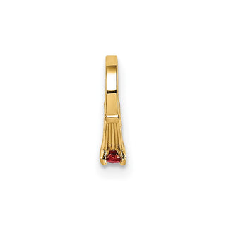 14k Yellow Gold 3D Ring with Red CZ Pendant