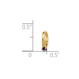 14k Yellow Gold 3D Ring with Dark Purple CZ Pendant