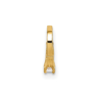 14k Yellow Gold 3D Ring with White CZ Pendant