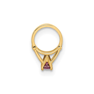14k Yellow Gold 3D Ring with Light Purple CZ Pendant