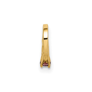 14k Yellow Gold 3D Ring with Light Purple CZ Pendant